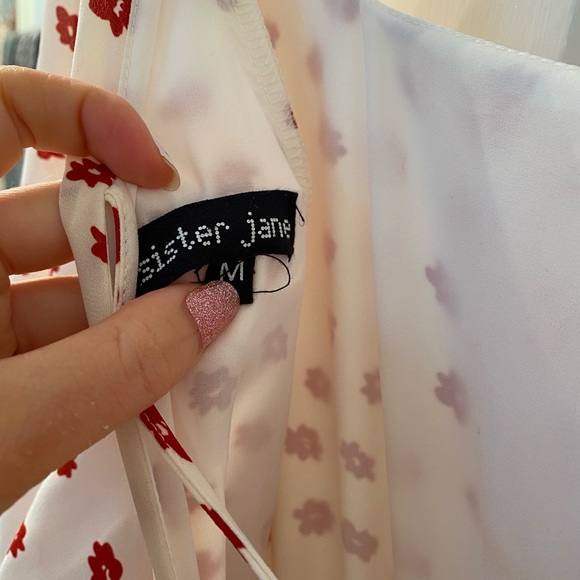 Sister Jane Red Floral Daisy Tiered Maxi Dress - Picture 5 of 6